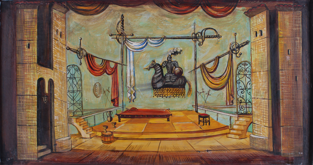 Ю. К. Чурсин. Эскиз декорации к пьесе Педро Кальдерона «С любовью не шутят». 1972